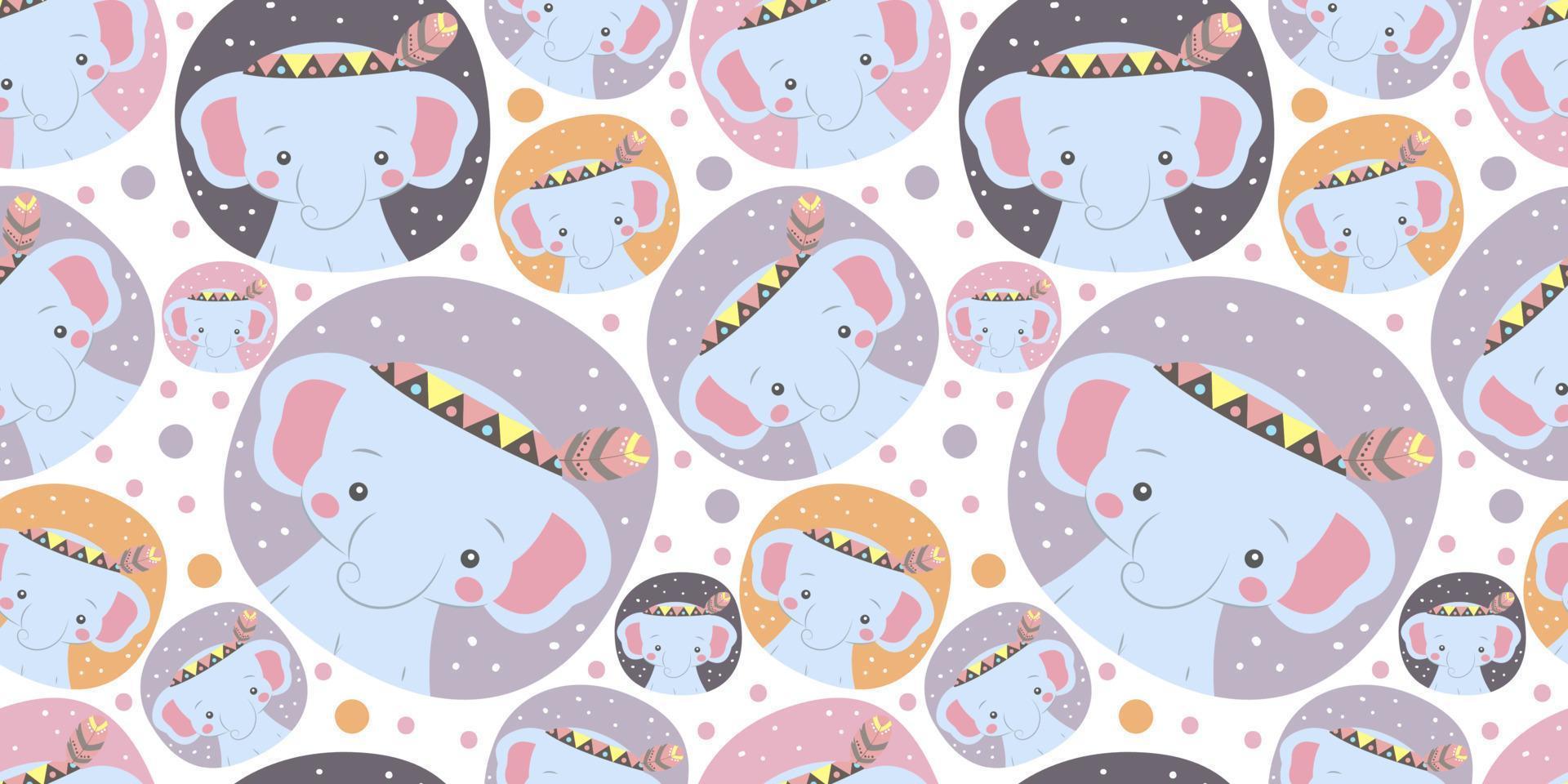 Cute bohemian animals themed seamless pattern vector