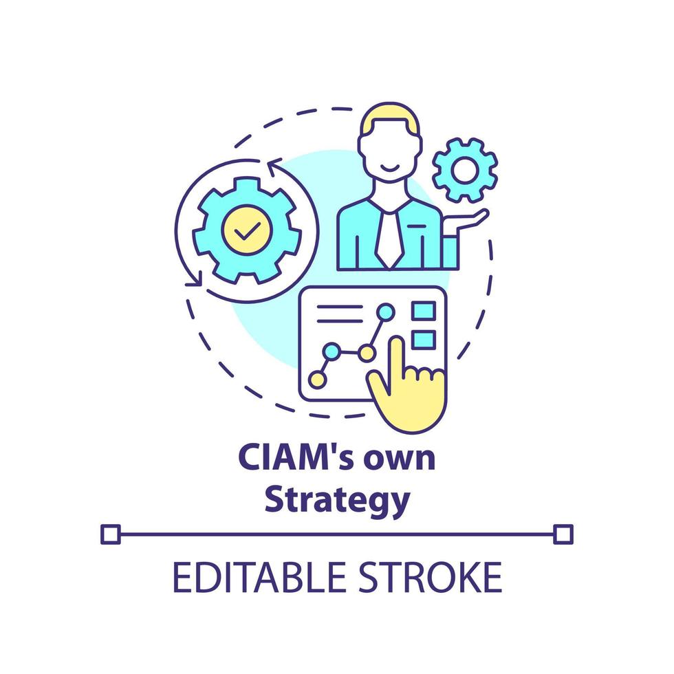 CIAM strategy concept icon. Business optimization. Choose correct solution abstract idea thin line illustration. Isolated outline drawing. Editable stroke vector