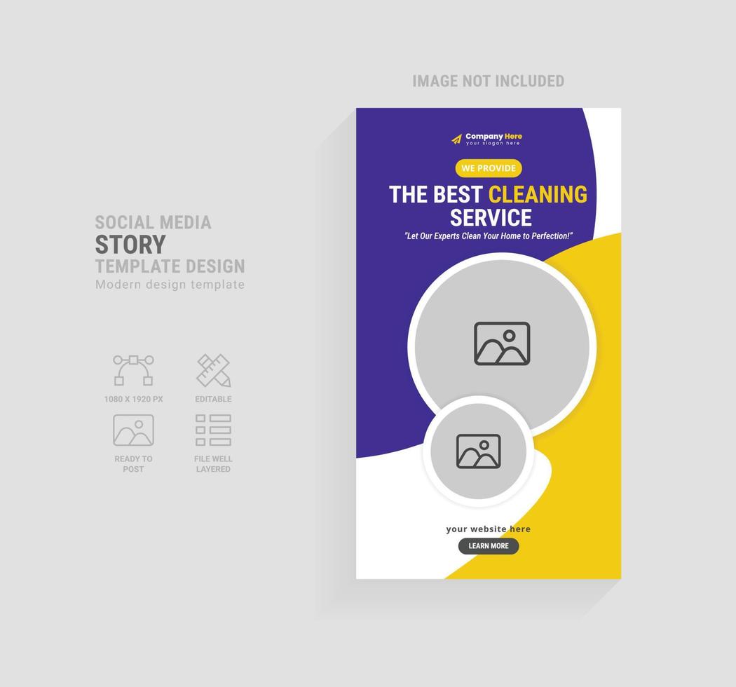 Social media post template for cleaning service vector