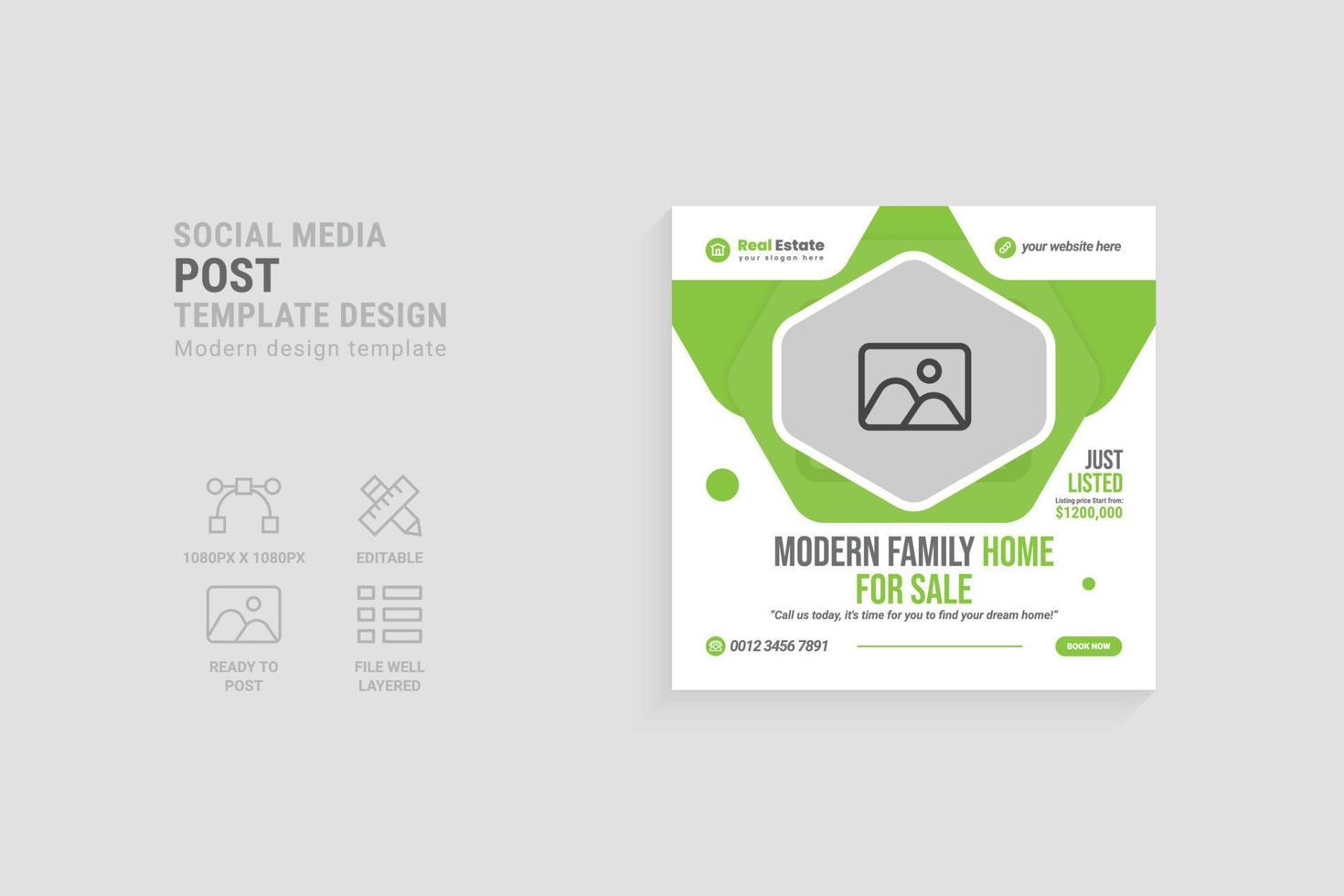 Home sale business social media post template vector