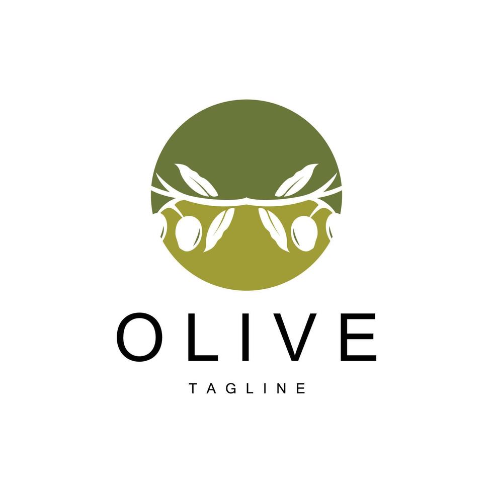 Olive Logo, Olive Oil Plant Vector, Natural Herbal Health Medicine Design, Illustration Template Icon vector