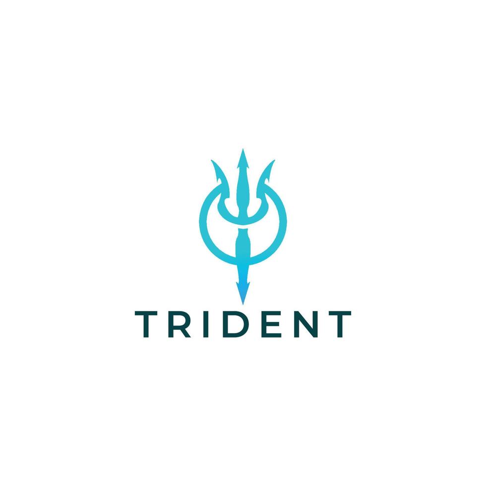 Trident logo icon design template vector