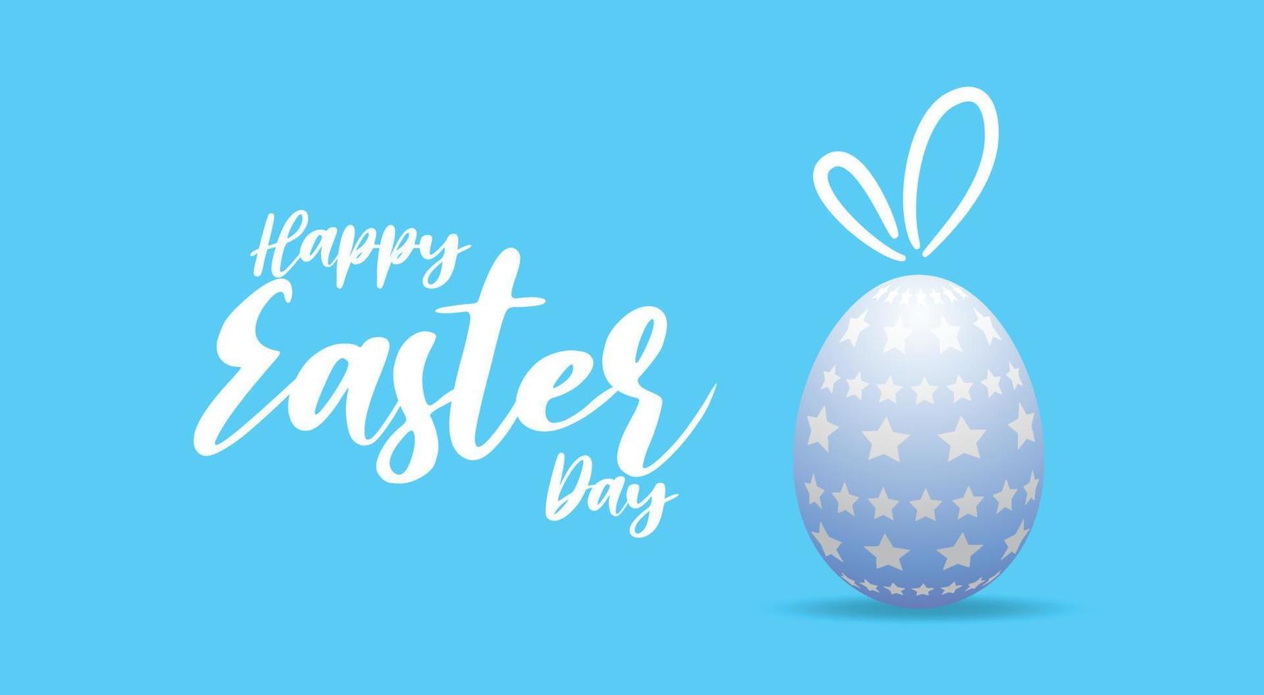 Happy Easter hand lettering with with Easter eggs, paper art style, Vector illustration