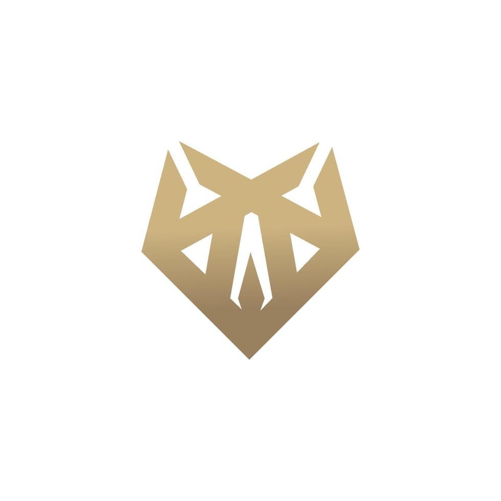 Abstract luxury wolf head logo design template vector