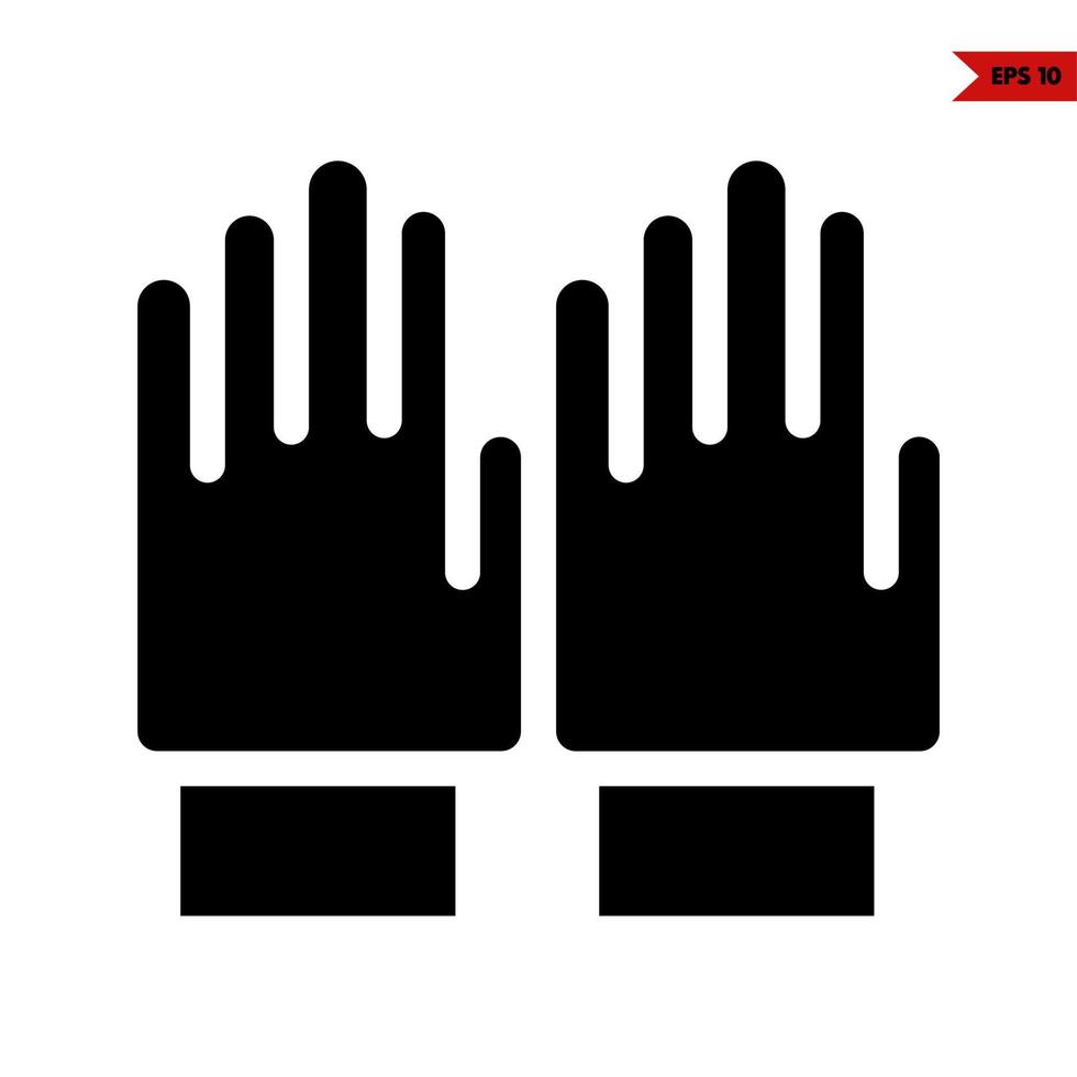 icono de glifo de guantes vector