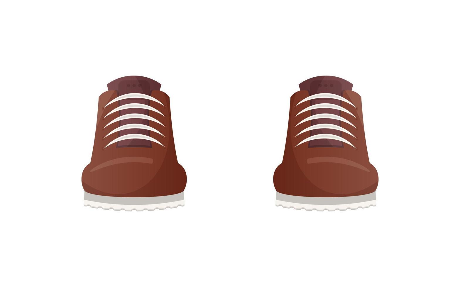 Brown shoes isolated on white background. Cartoon style. Vector. vector