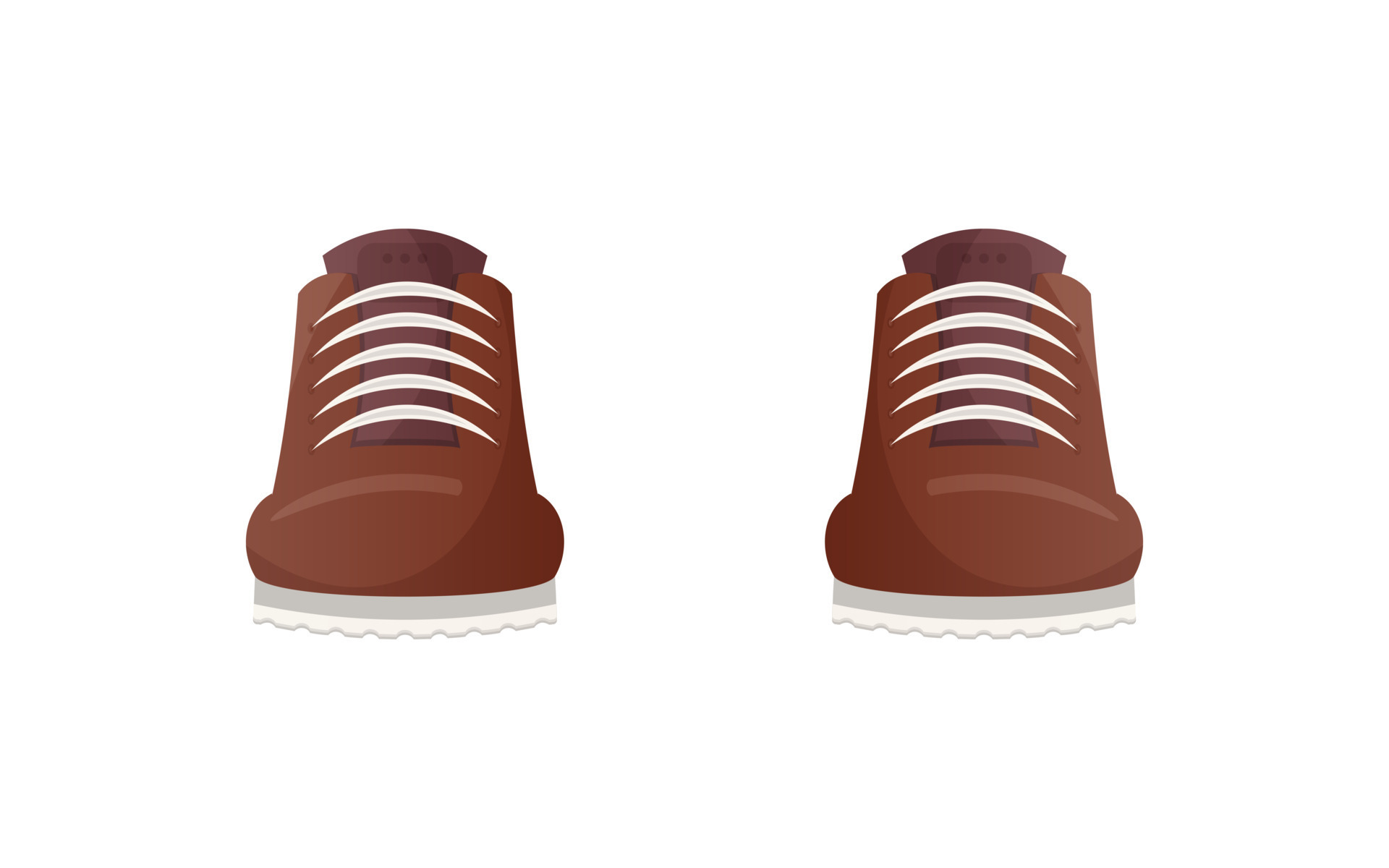 Brown shoes isolated on white background. Cartoon style. Vector
