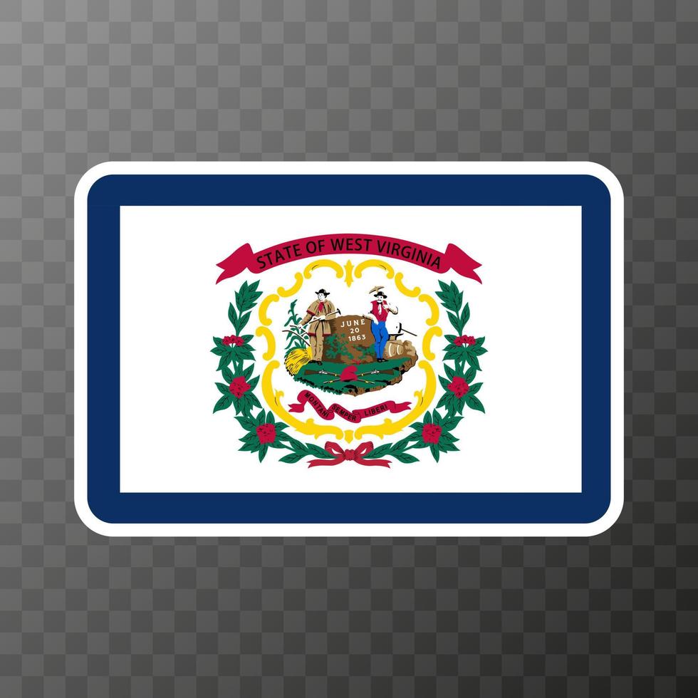 bandera del estado de virginia occidental. ilustración vectorial vector