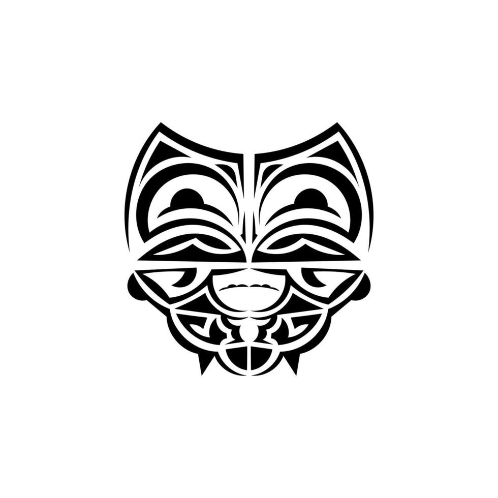 vikingo caras en ornamental estilo. polinesio tribal patrones. adecuado para huellas dactilares. aislado en blanco antecedentes. negro ornamento, vector. vector