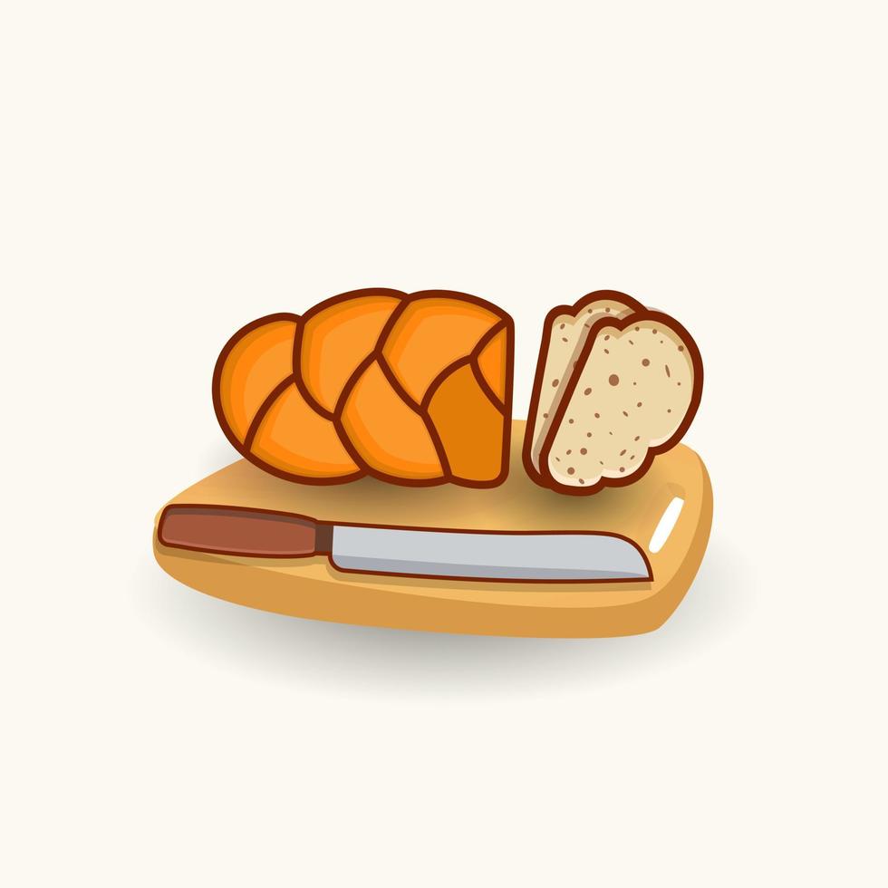 Creative Hi-Quality challah food Illustration, isolated menu cartoon drawing Art, sweet dinner braid symbol organic challah Vector Clip Art Design.