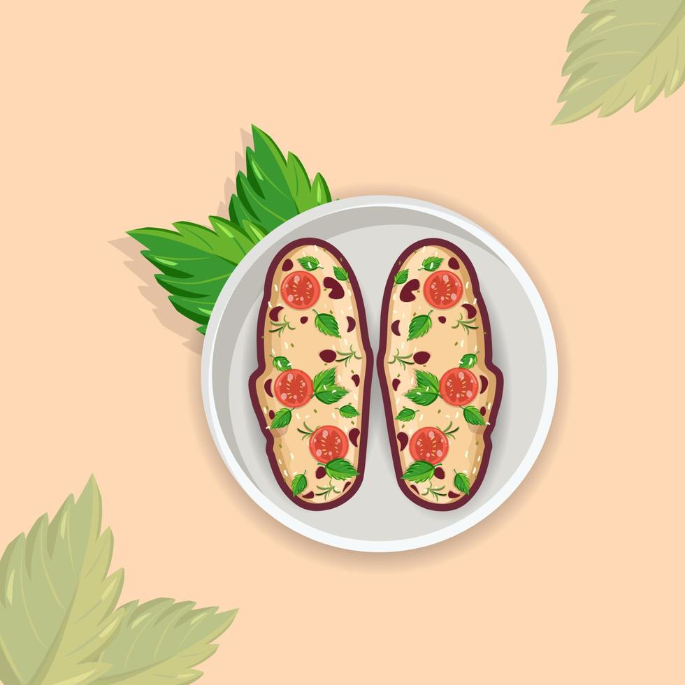 prima ajo un pan Pizza ilustraciones, vegetal para bar almuerzo, Arte aislado dibujo Fruta vino desayuno tardío elementos vector colecciones diseño.