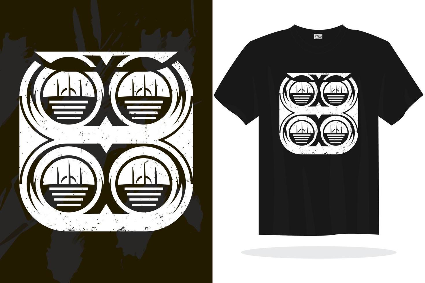 Modern t shirt design vector template with random graphics