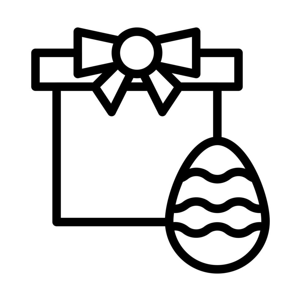 gift egg icon outline style easter illustration vector element and symbol perfect.