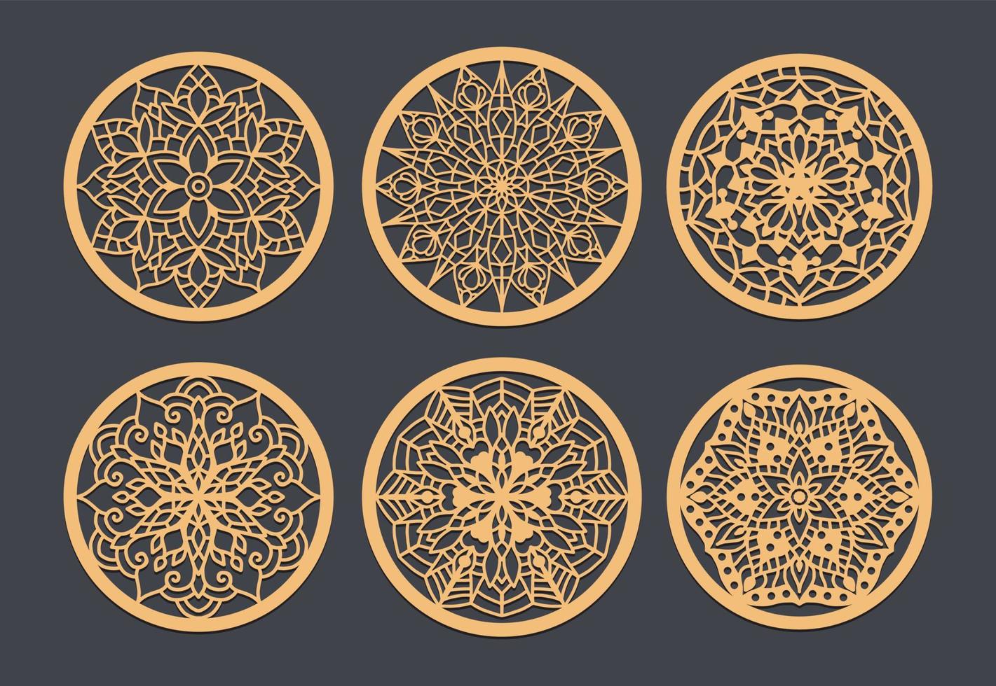 The Perfect Wedding Favor Laser Cut Coasters for Your Guests, Vector set of mandalas. Decorative round ornaments.