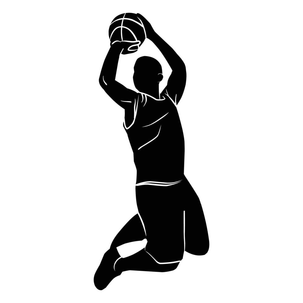 Vector set of Basketball player silhouettes, Basketball silhouettes