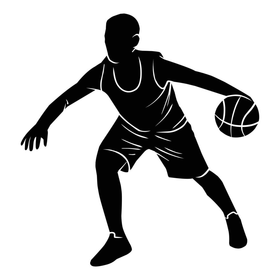 Vector set of Basketball player silhouettes, Basketball silhouettes