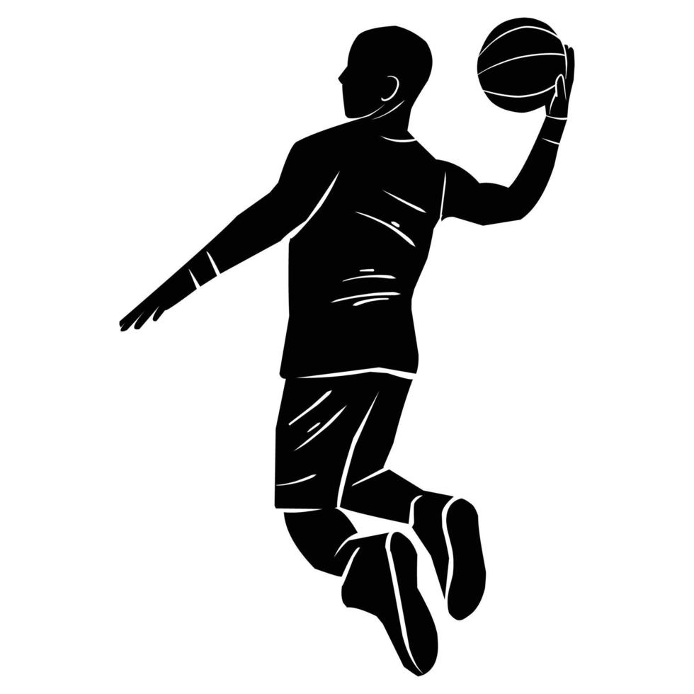Vector set of Basketball player silhouettes, Basketball silhouettes