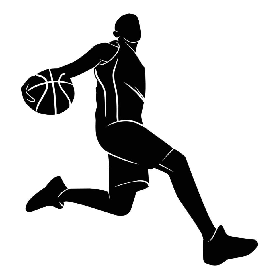 Vector set of Basketball player silhouettes, Basketball silhouettes