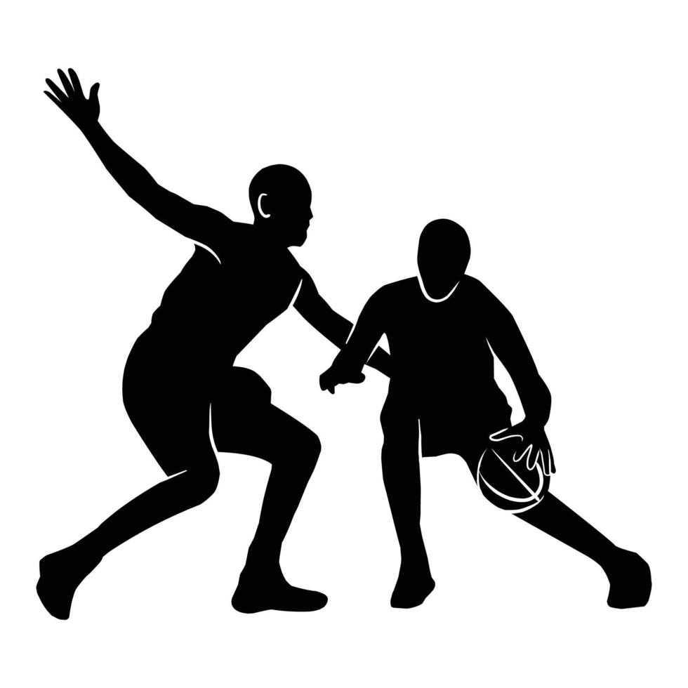 Vector set of Basketball player silhouettes, Basketball silhouettes