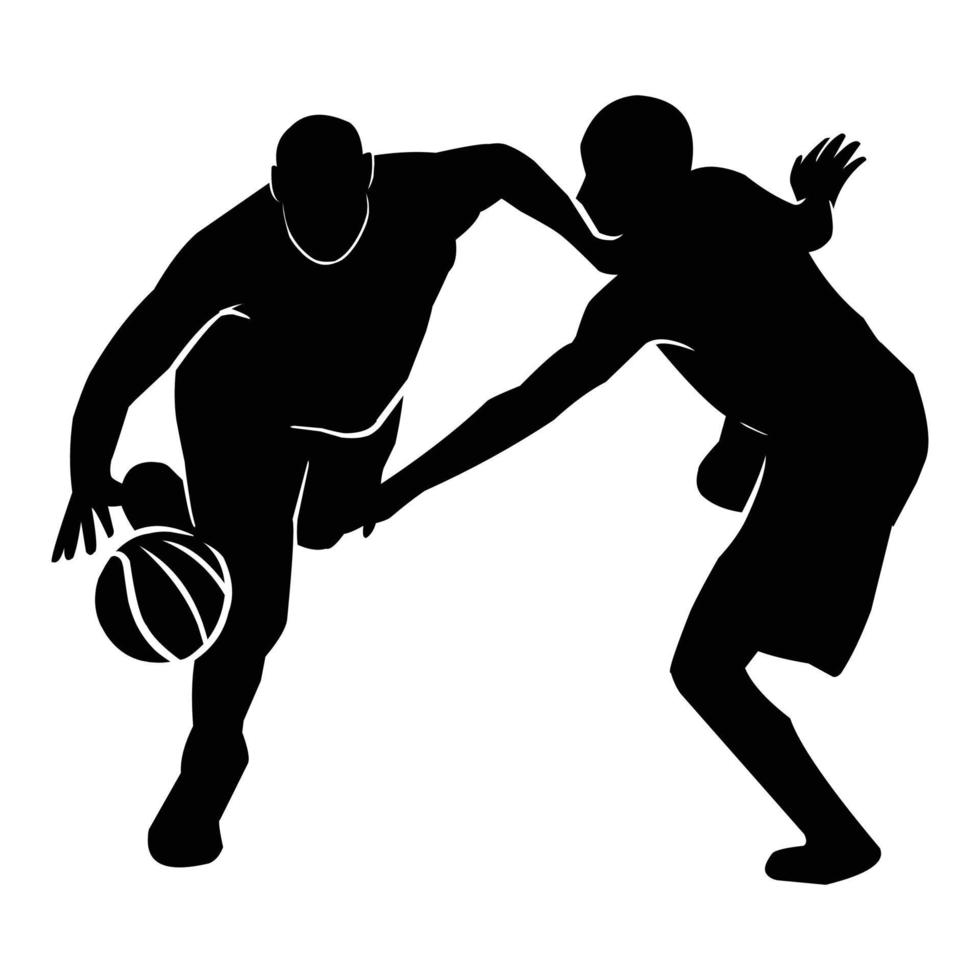 PrintVector set of Basketball player silhouettes, Basketball silhouettes vector