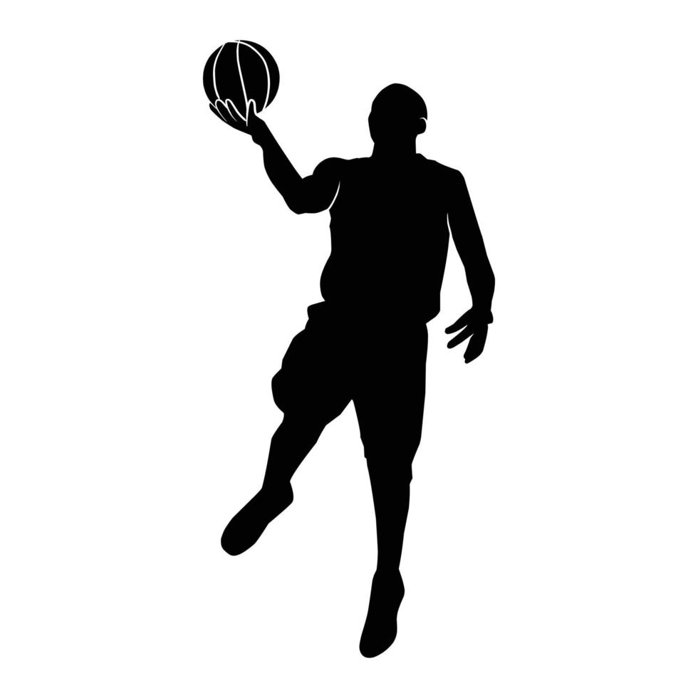 Vector set of Basketball player silhouettes, Basketball silhouettes