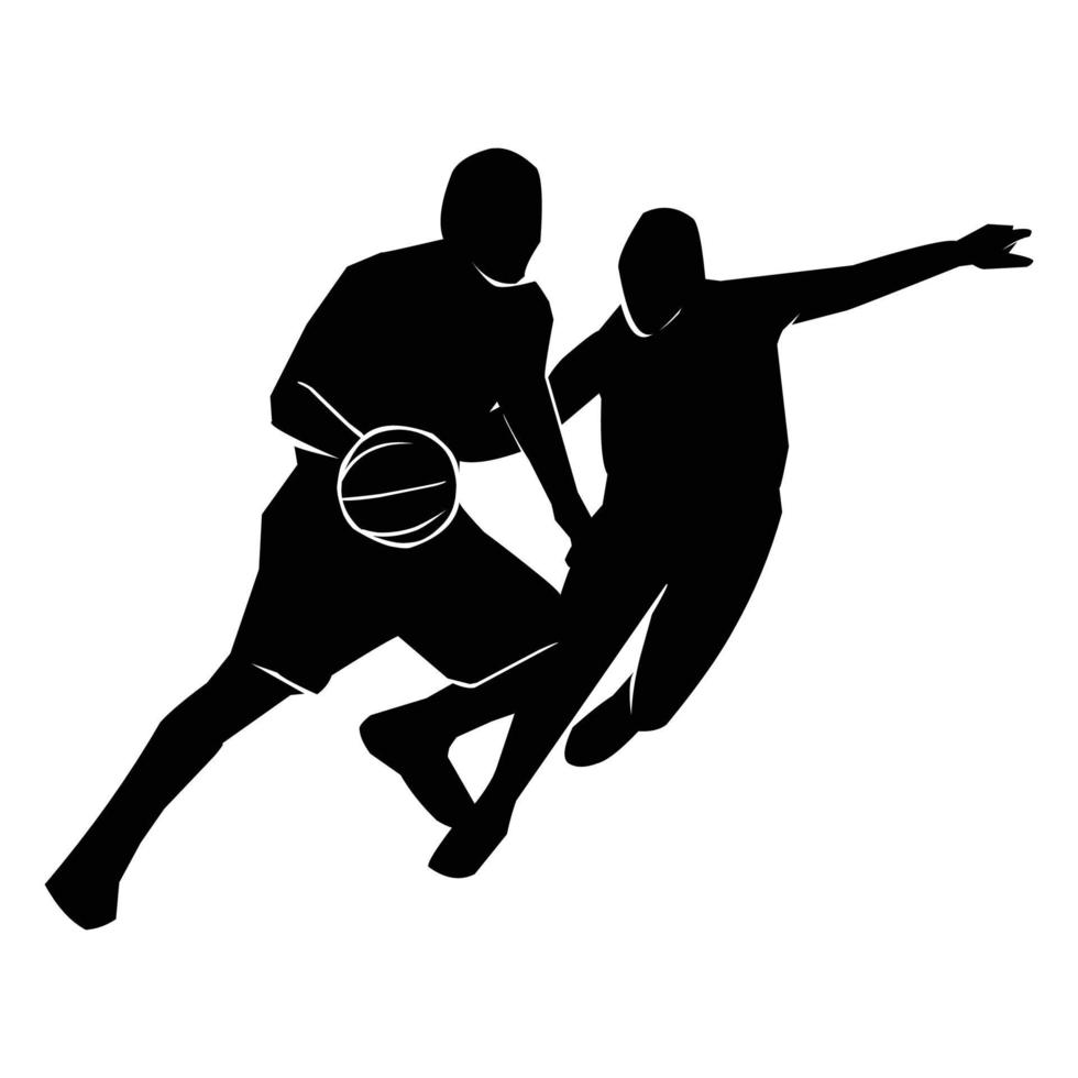 Vector set of Basketball player silhouettes, Basketball silhouettes
