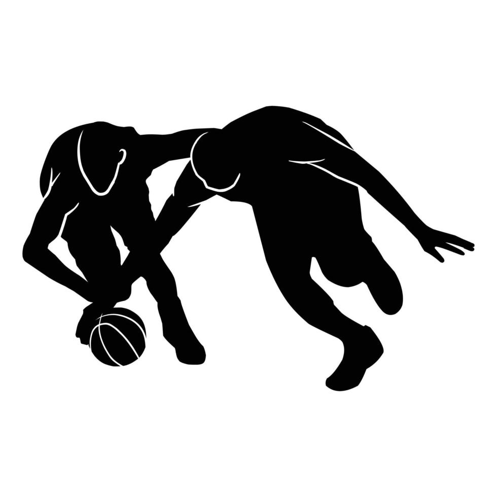 Vector set of Basketball player silhouettes, Basketball silhouettes