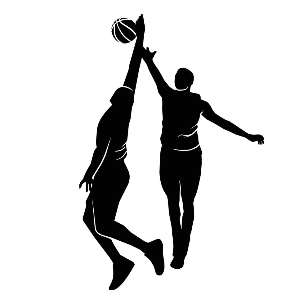 Vector set of Basketball player silhouettes, Basketball silhouettes