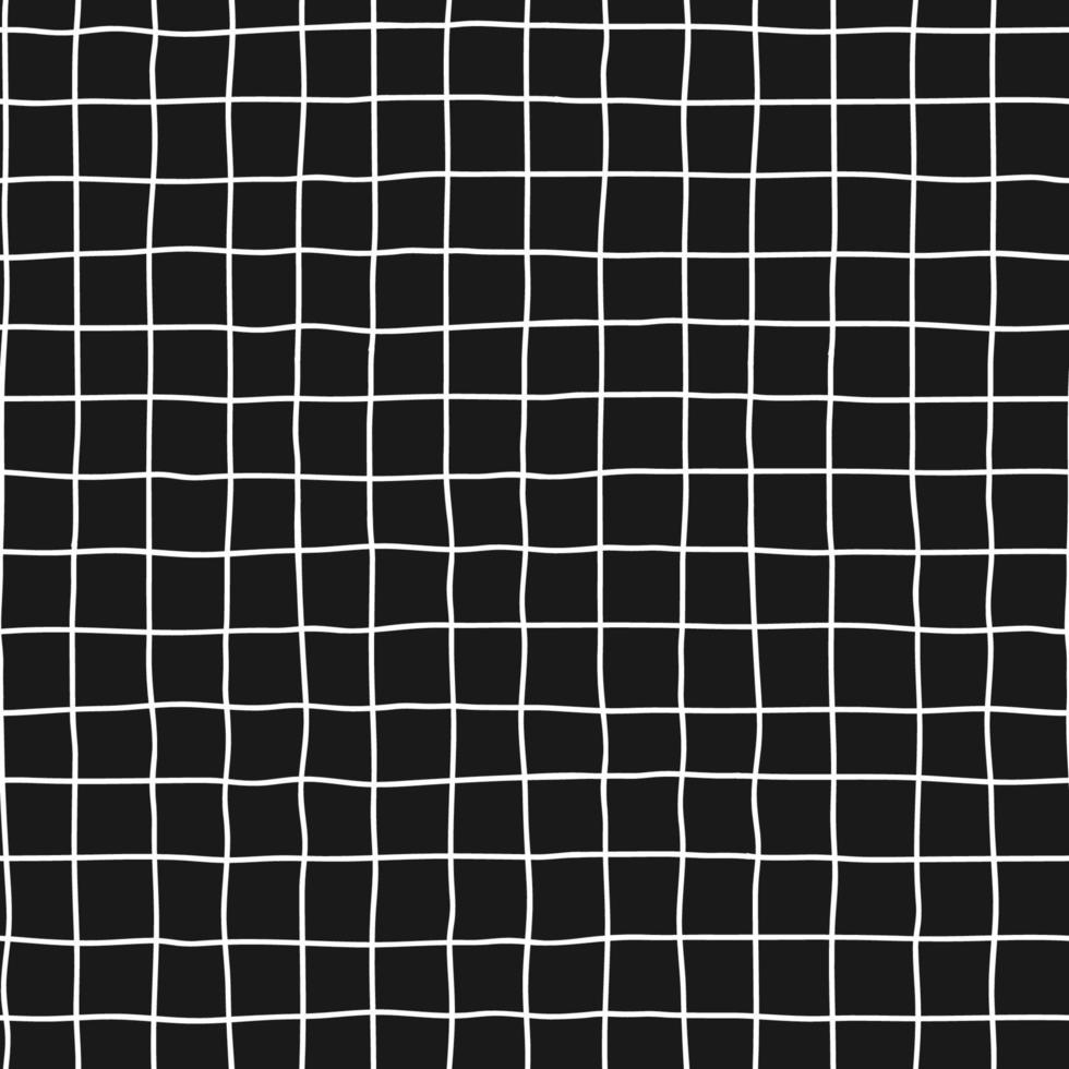 Seamless checkered repeating vector pattern with hand drawn grid. Black Plaid geometric simple texture. Crossing lines. Abstract delicate pattern for fabric, textile, wallpaper, apparel, wrapping