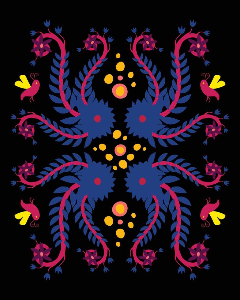 vector ilustración inspirado por tradicional mexicano otomi bordado. póster, imprimir, plantilla, saludo tarjeta etc.