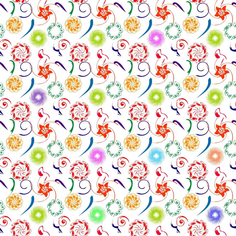 seamless floral pattern's set of collection ornaments. hand drawn abstract botanic leaves background. Endless textile texture used for printing retro fabric pattern design. vector