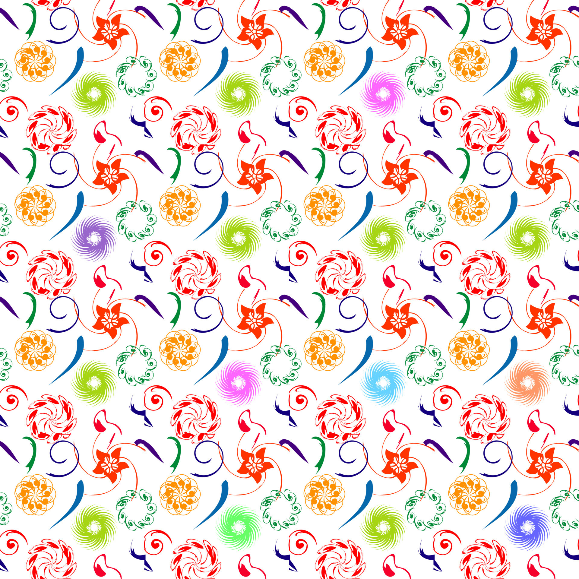 seamless floral pattern's set of collection ornaments. hand drawn