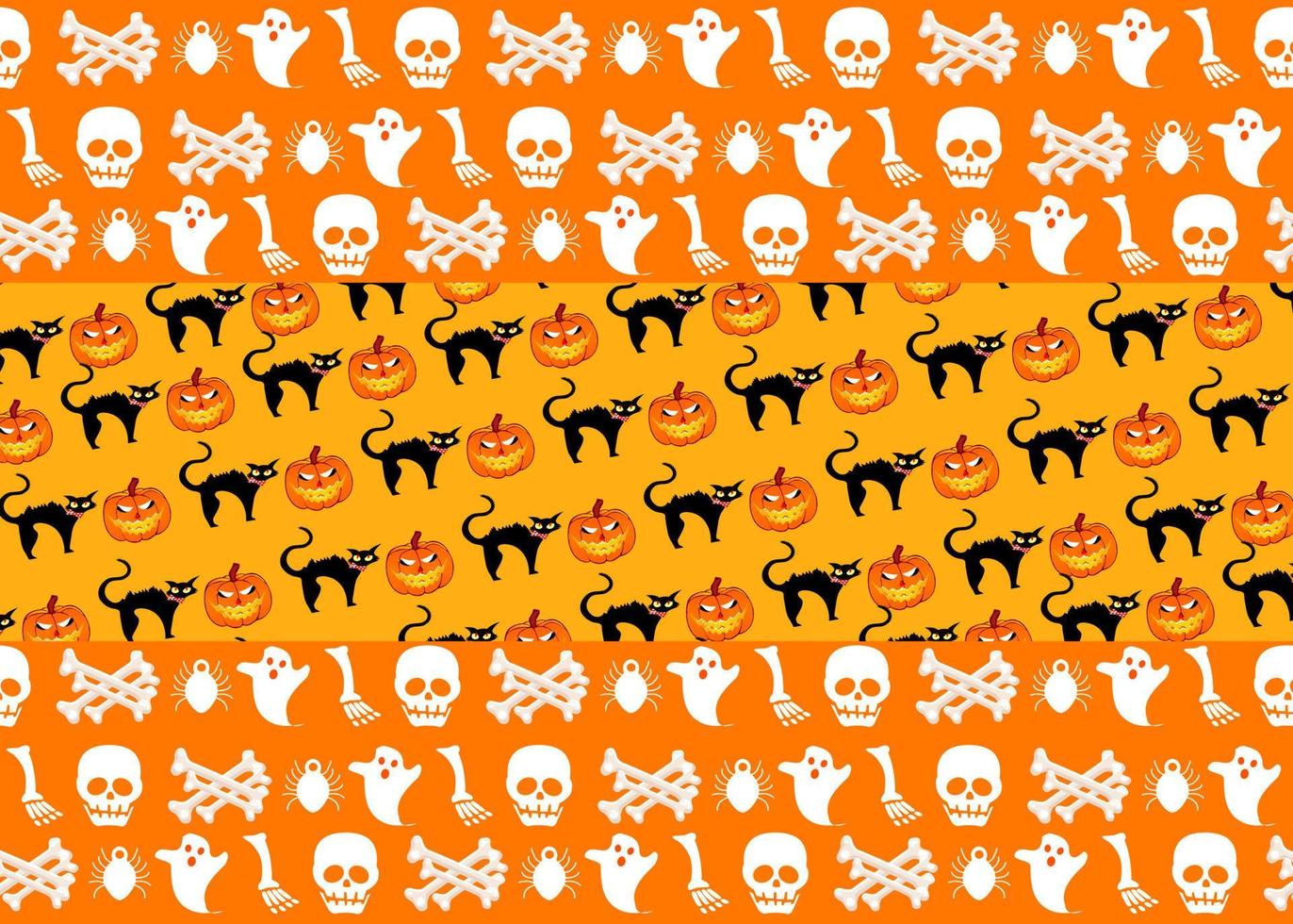 Halloween pattern Funny wallpaper for textile, Halloween party background with and horror design. Seamless pattern of Halloween with Cute Pumpkins and Spider Web-Halloween Vector Design.