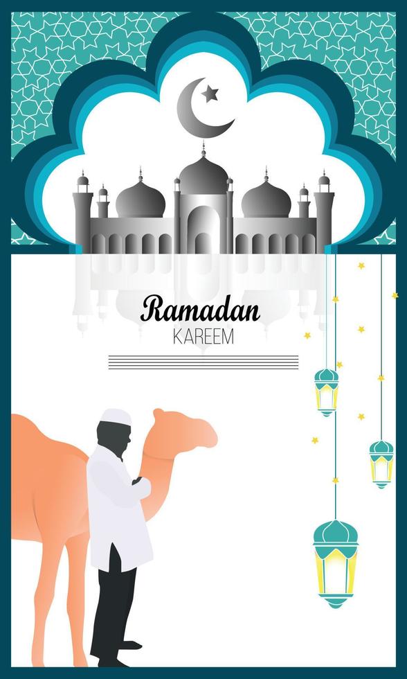 Elegant Ramadan Kareem beautiful background vector - Vector