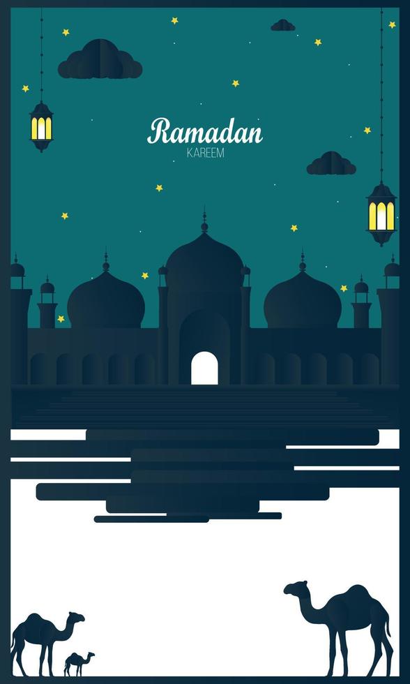 Elegant Ramadan Kareem beautiful background vector - Vector