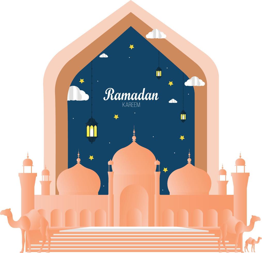 Vector of Arabic Islamic festival Word Ramadan Kareem