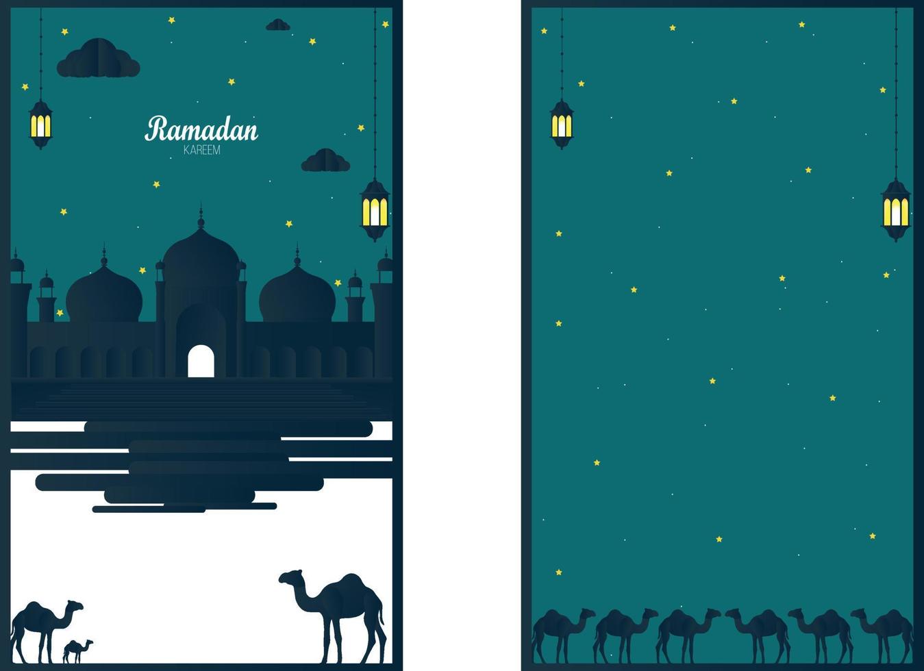 Abstract Ramadan Kareem decorative banners set vector - Vector