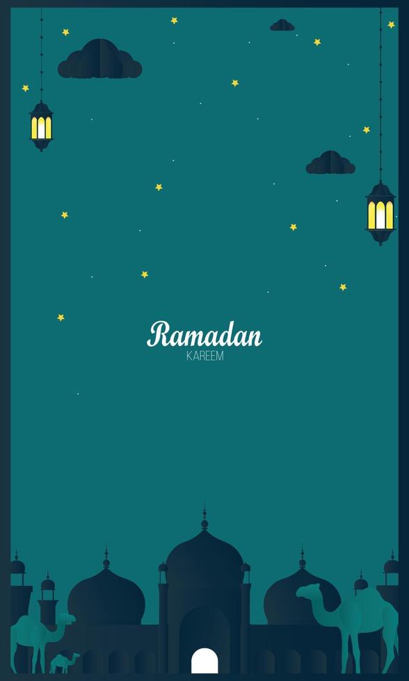 Vector of Arabic Islamic festival Word Ramadan Kareem