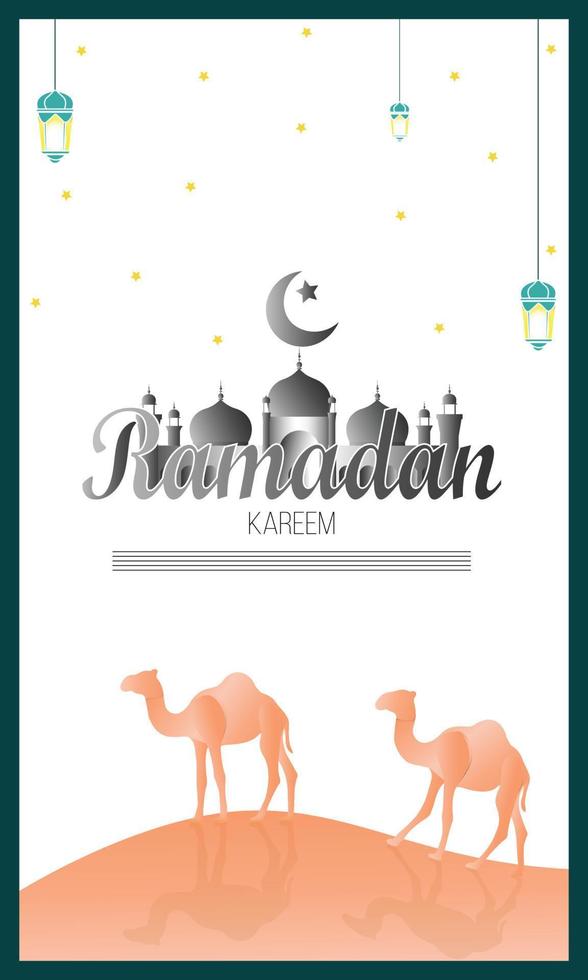 Ramadan Kareem greeting background Islamic vector design. Arabic calligraphy which means ''Ramadan Kareem '' - Vector