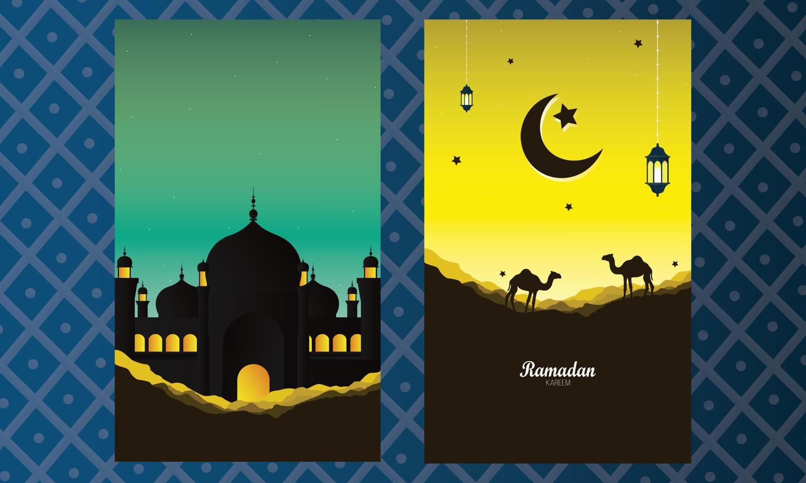 Abstract Ramadan Kareem decorative banners set vector - Vector