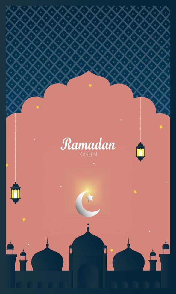 Ramadan Kareem greeting background Islamic vector design. Arabic calligraphy which means ''Ramadan Kareem '' - Vector