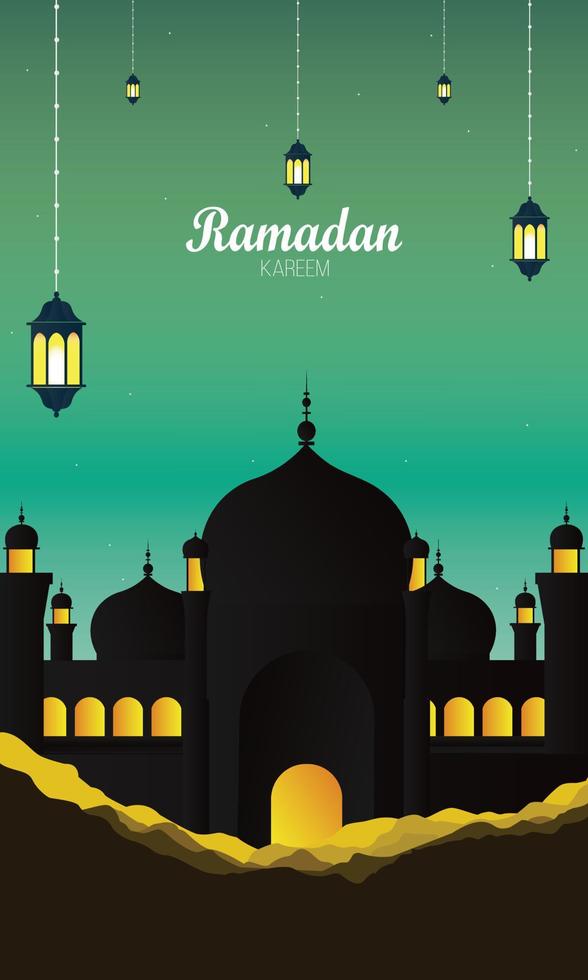 Abstract Ramadan Kareem stylish Islamic background vector - Vector