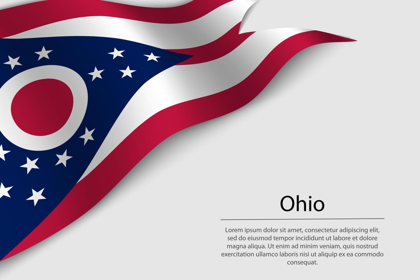 ola bandera de Ohio es un estado de unido estados vector