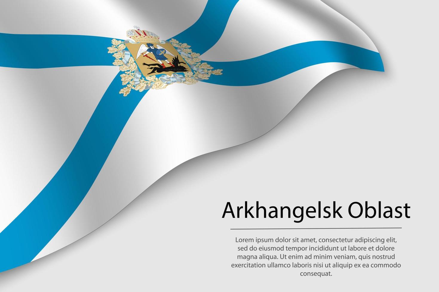 Wave flag of Arkhangelsk Oblast is a region of Russia vector