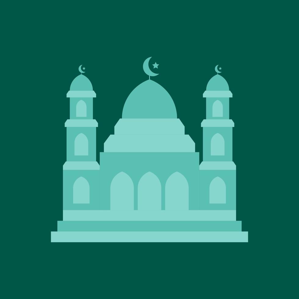 Minimalist Flat Mosque Design vector