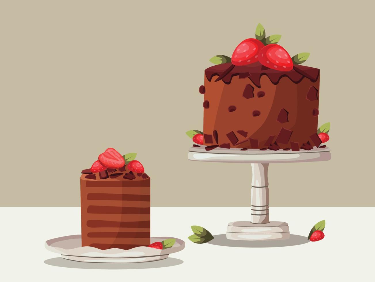 Illustration of a delicious cake , Baking, bakery shop, cooking, sweet products vector