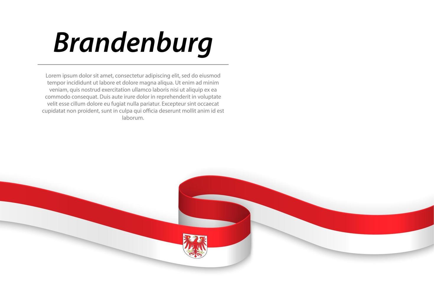 Waving ribbon or banner with flag of Brandenburg vector