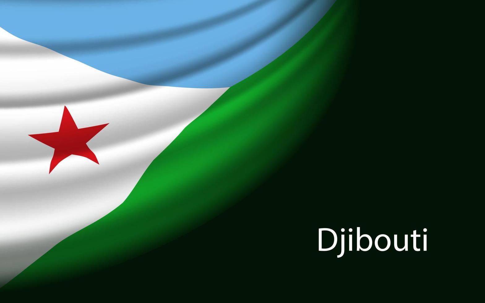 ola bandera de djibouti en oscuro antecedentes. vector