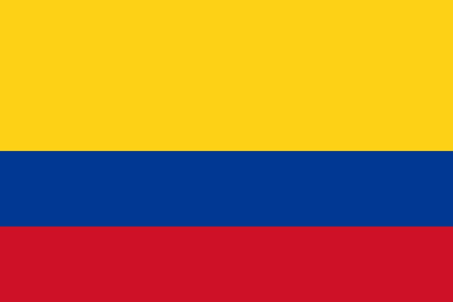 Colombia sencillo bandera correcto tamaño, proporción, colores. vector