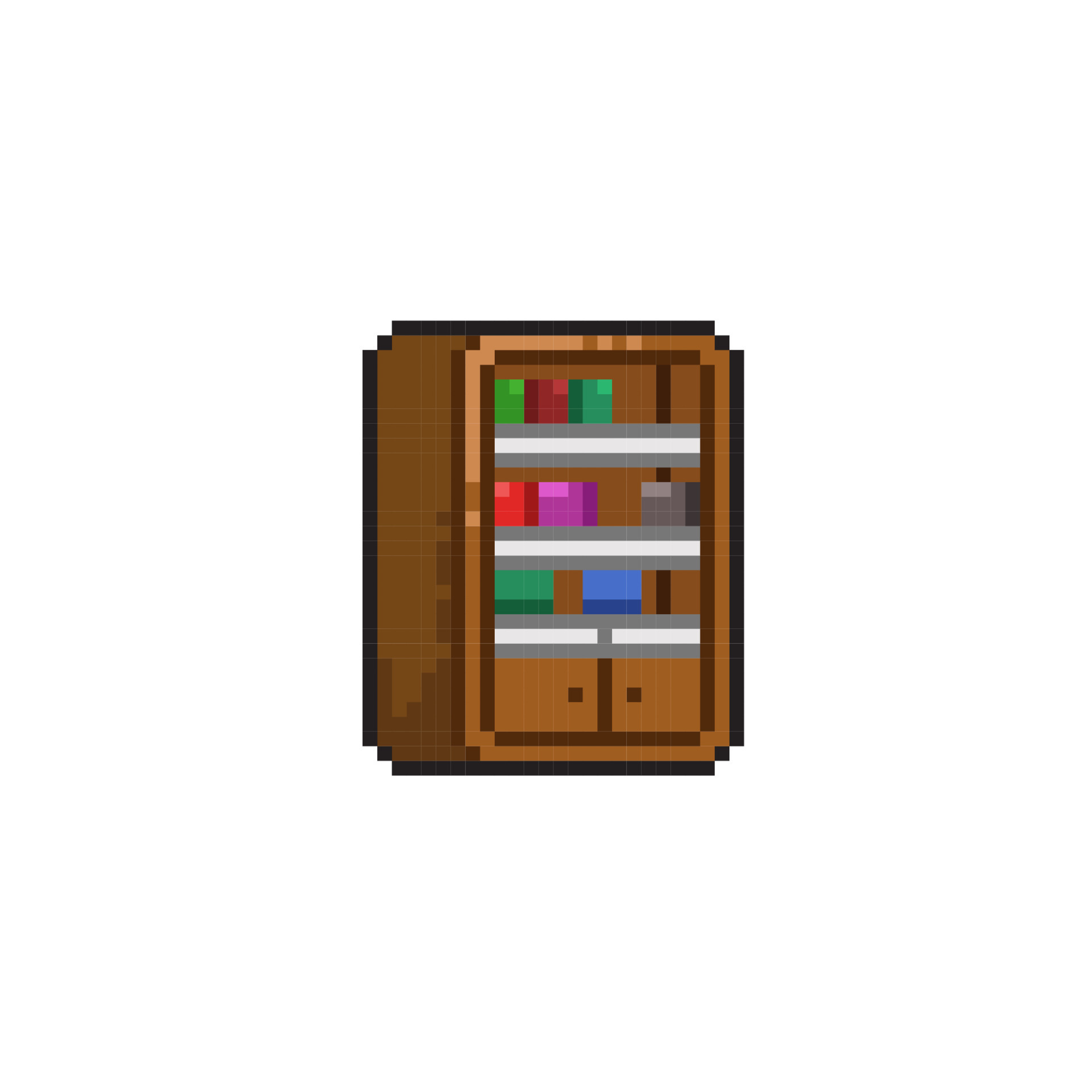 Peach chiseled bookshelf pixel art